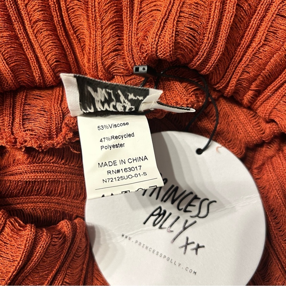 *NWT* Princess Polly Women’s Off the Shoulder Cloud Sweater in Rust, Size XS/S - Picture 12 of 14